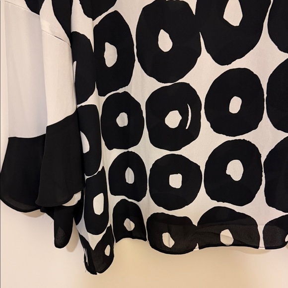 Joseph Ribkoff Monochrome Circle Print Blouse - Picture 4 of 6